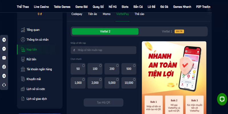 Cách thức nạp rút tiền đơn giản chỉ có tại cổng game đổi thưởng